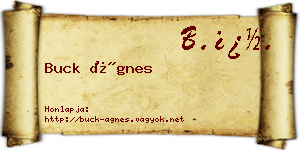 Buck Ágnes névjegykártya